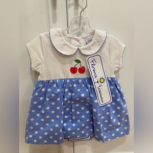 NWT Florence Eiseman Knit One piece Dress with Cherries-3 months